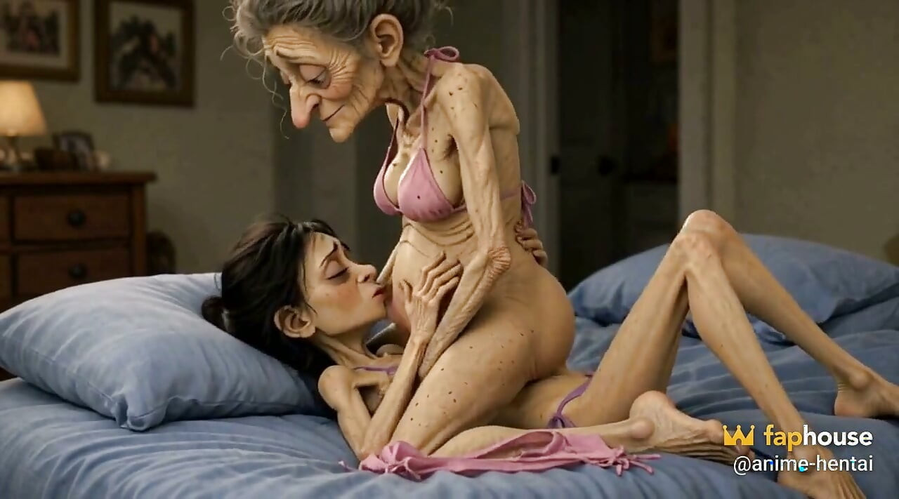 Old Woman Rubs Her Pussy on a Young Woman