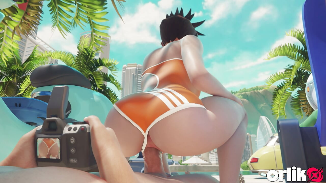 Tracer beach blowjob und kondom-fick & wildes analreiten und tittenfick abspritzen - 3D Overwatch Animation