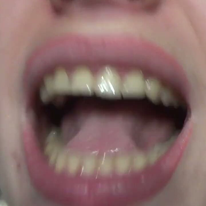 Giantess swalowing you with big gulp!