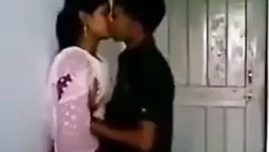 Indian Desi kisses bf outdoor