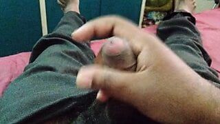 Indian boy jerking at Home and Cumming