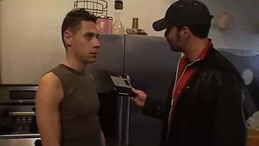 Foot fetish session with restrained stud and his naughty dom