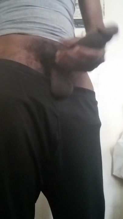 Prison Thug Jacks off Huge Big Black Cock