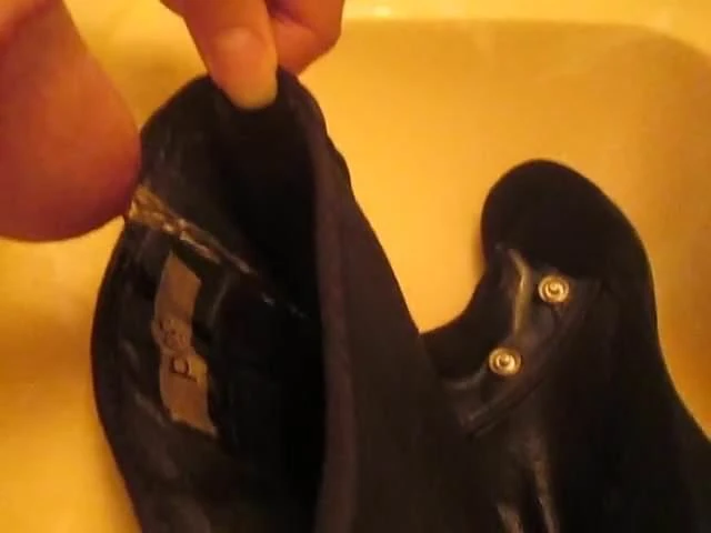 Pissing Wedge Booties fm MrMessyshoes again