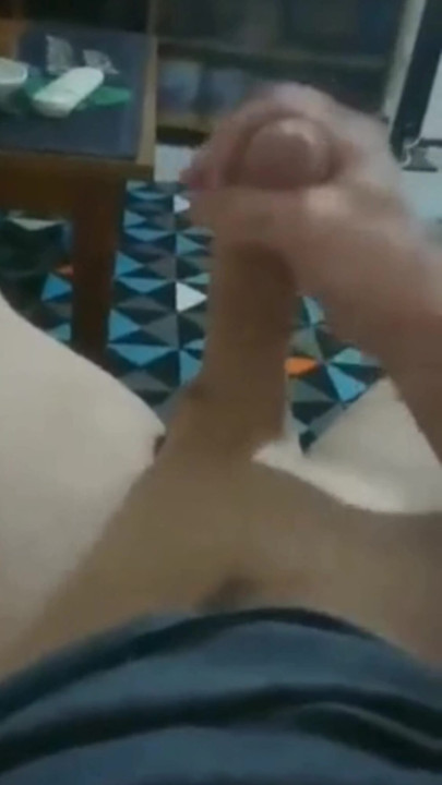 Young man masturbates and ejaculates