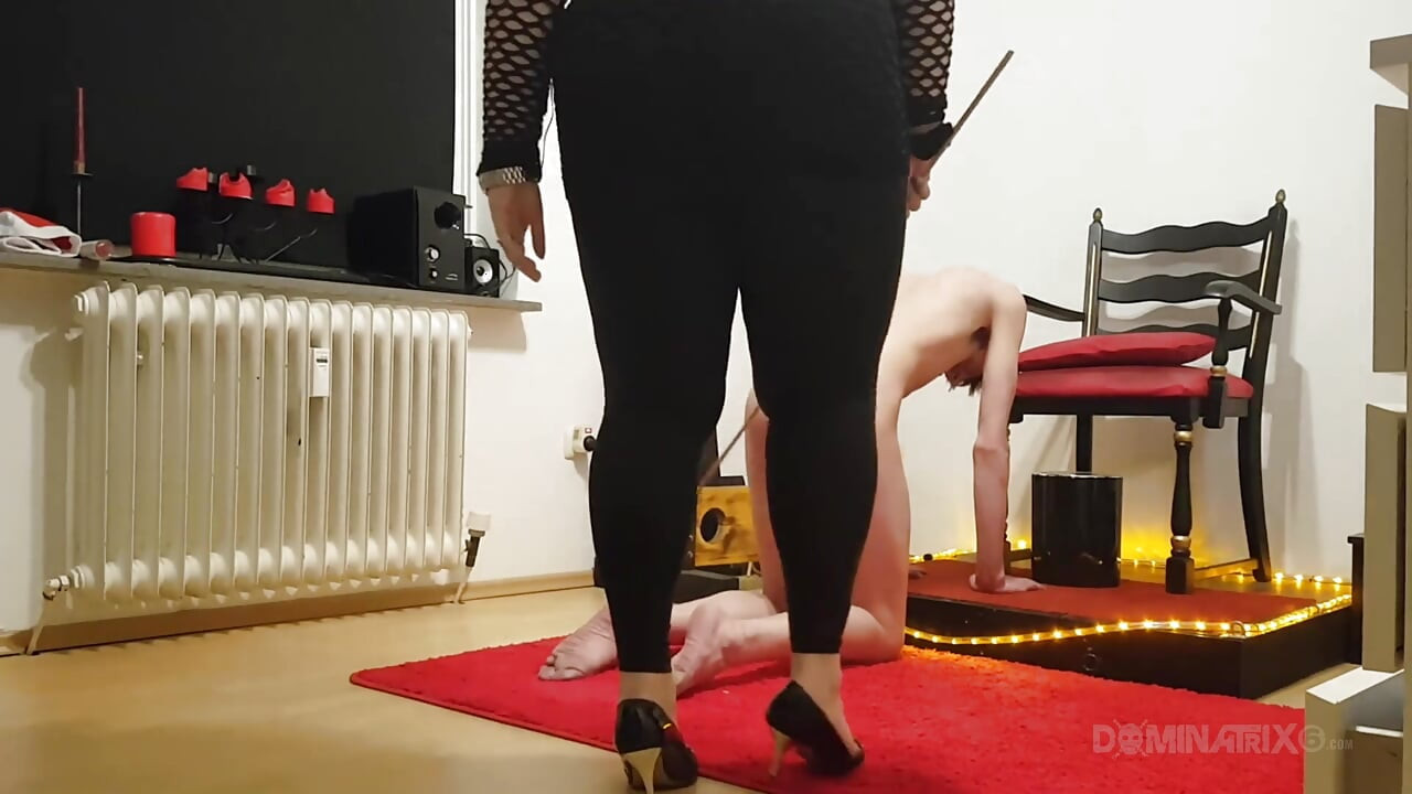 Curvy Dominatrix Teases Naked Stud with Kinky Anal Toy