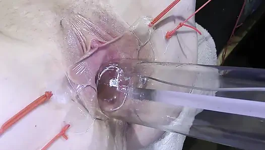 Far Spread Pussy Close up Fucking with Lamp 1000watt