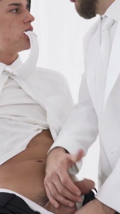 Cum eating Mormon daddy deepthroats sweet young cock | Clip 1