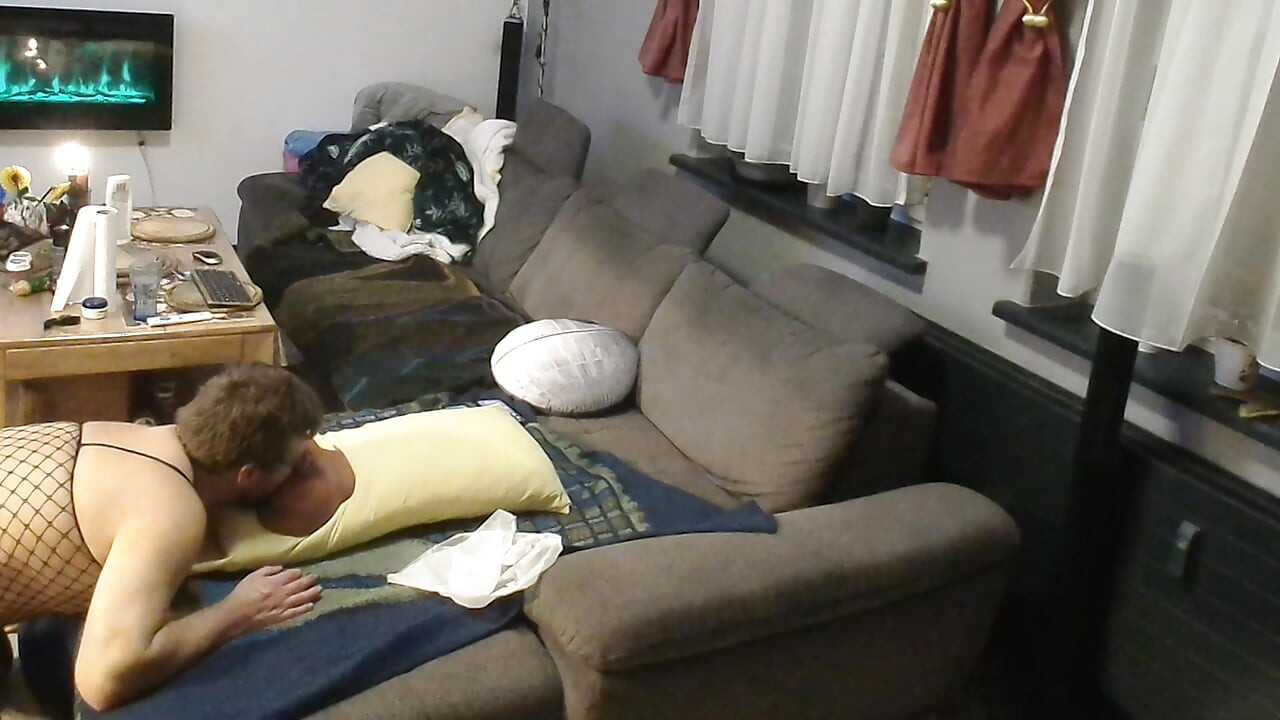 Fishnet Alex Creampies and Felches his Rubber Ass