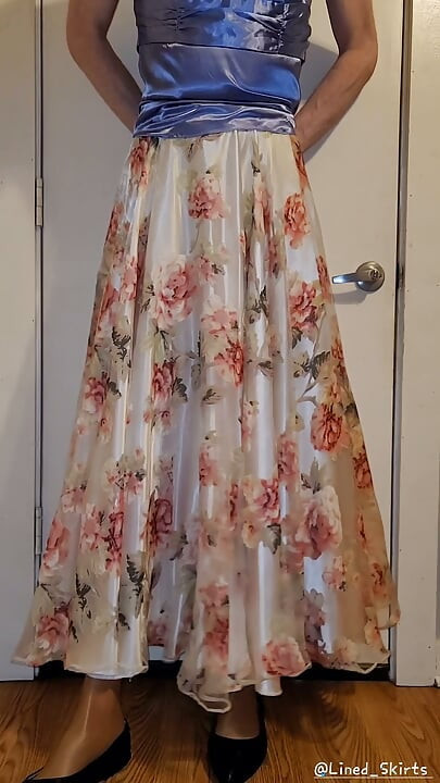 Slippery smooth satin layers underneath my skirt