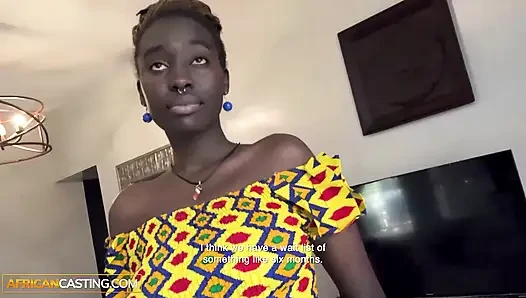 Experienced EBONY MILF begged for ROUGH sex... SWALLOWED CUM while forgetting her life at home