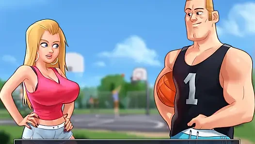 Kisah musim panas - kelas ekstra membantu payudara besar yang indah