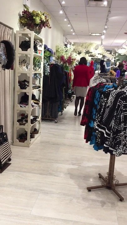 designer jacket in a designer shop,