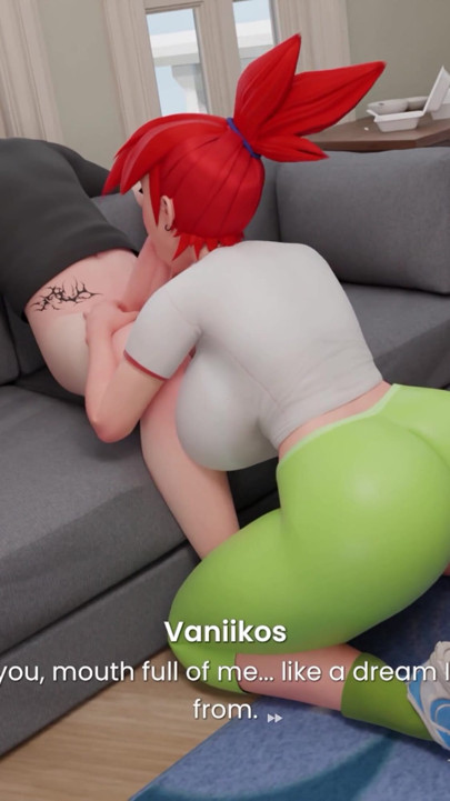 Redhead Stepsister With A Big Fat Ass In Leggings Gives Blowjob To Huge Cock Stepbrother And He Cums In Her Mouth - Mansion Days | Clip 1