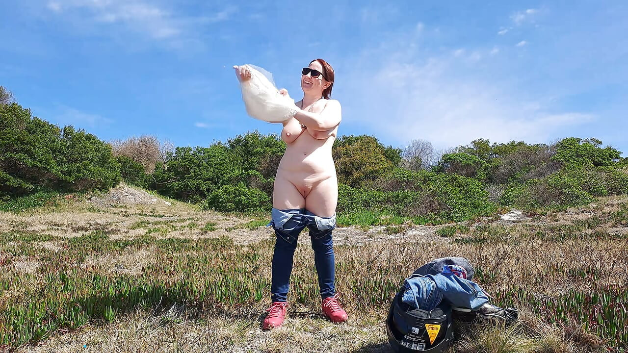 Amateur Nudist Girl: Stripping & Touching Herself on a Quiet Spring Beach in Uruguay