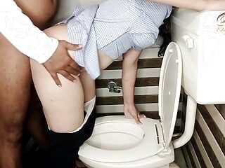 Fucked in toilet (piss in mouth)