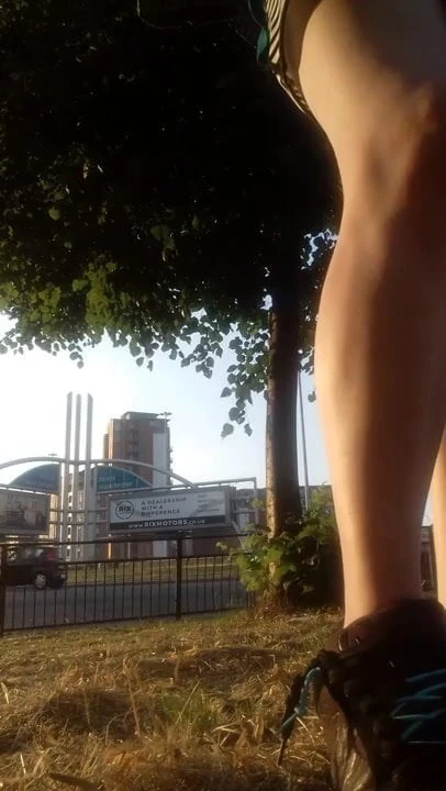 Barefeet in street