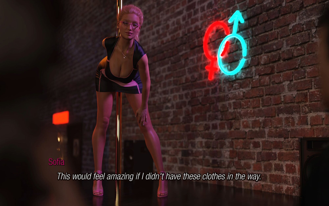 바람피는 소피아와 비밀 업무완료 - 16일차: 발정난 폴 댄스, 낯선 자지 앞에서 연마