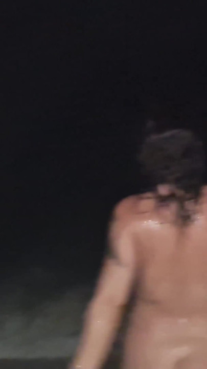 Naughty Teen Got Naked In The Sea At Night While Her Boyfriend Filmed