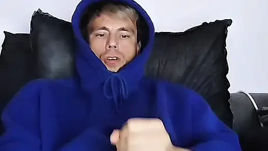 Young boy is jerking off and squirts a lot of sperm!