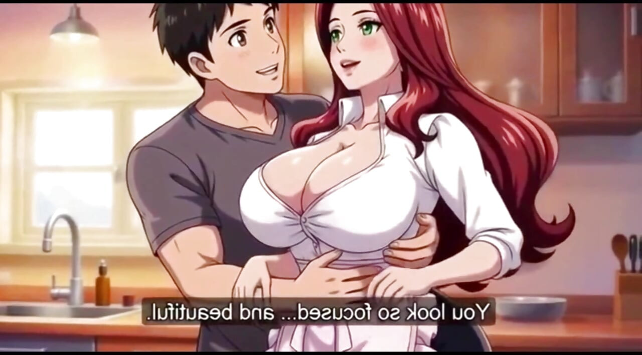 Stepmom teach stepson a special recipy in sexy style in kitchen