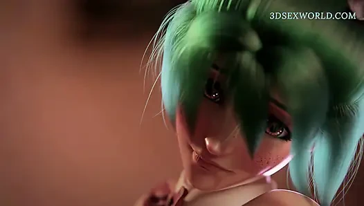 Kiriko si gadis kelinci pertama kali orgasme (animasi 3d) hq