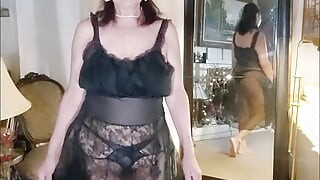 Strip tease dance in my vintage night gown