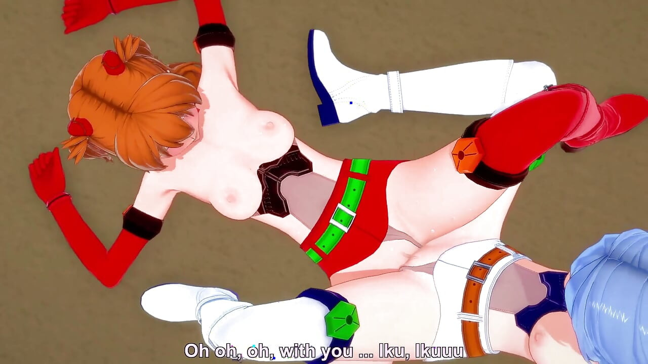 Asuka and Rei Lesbian Scissoring Topless - Neon Genesis Evangelion Hentai Parody