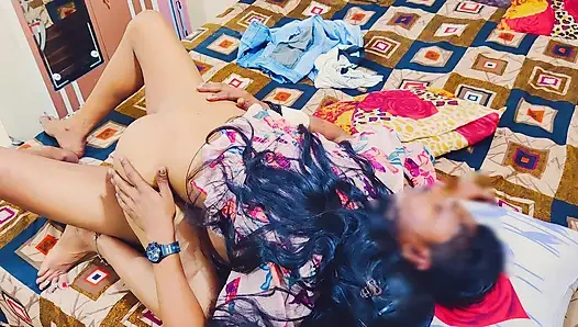 Indian college lady gets fucked by stepbrother after coming home from college, video caught in Hindi audio