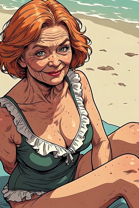 Revealing Swimsuits with Mature Cleavage (naughty Ai)