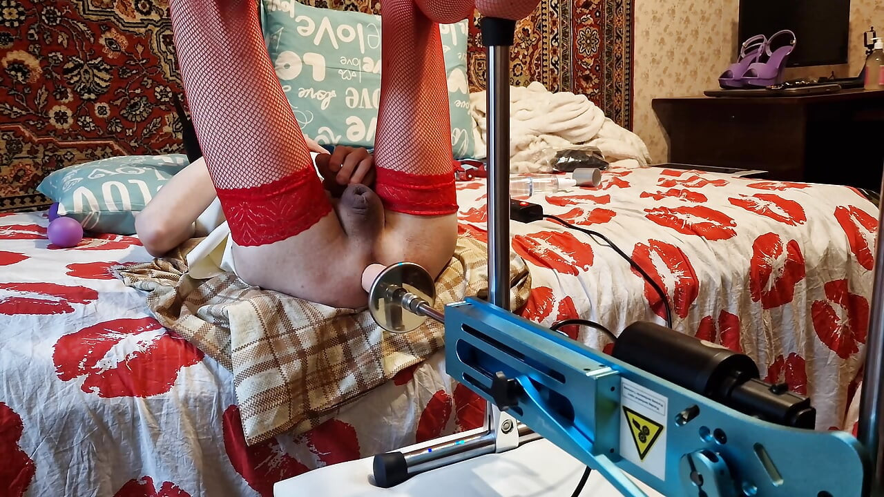 Tranny have anal orgasm hands free and with sex machine homemade amateur Russian