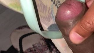 Cum again on unknown girls slippers
