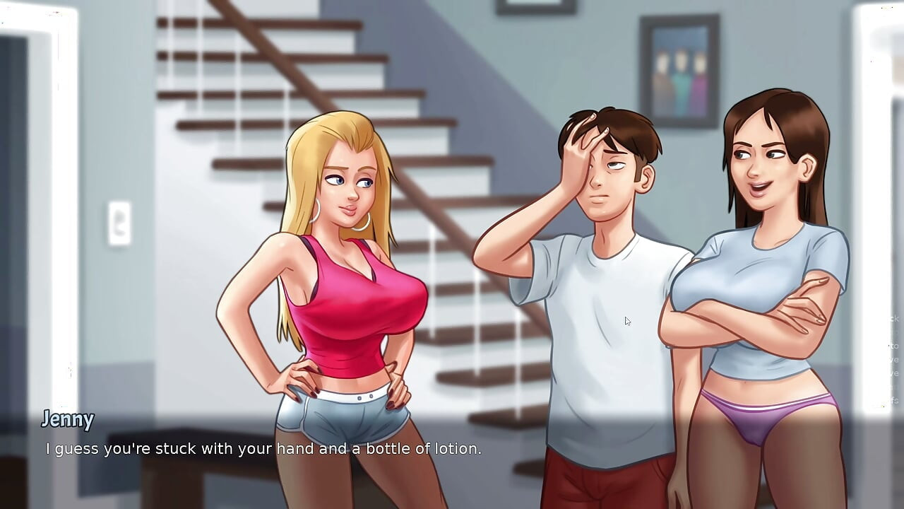 Big Tits Cheerleader's touching each other - Summertime Saga part 15