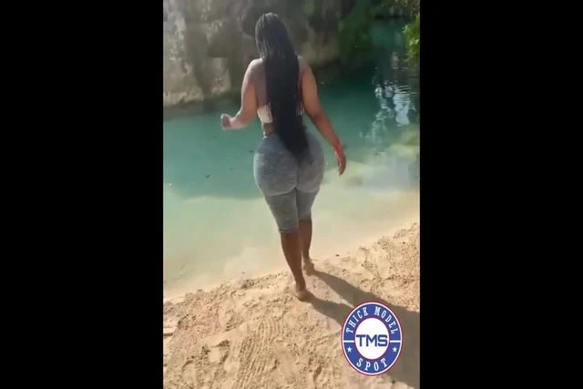 thick black girl at the beach