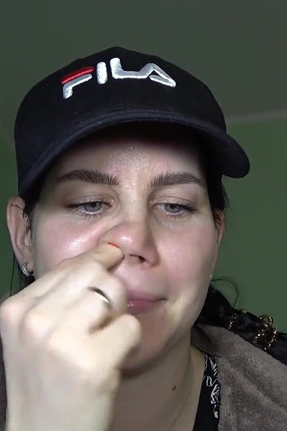 Anna Is Freezing and Picking Her Nose in a Cap at Home