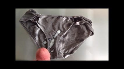 Grey Panty Cumshot 02