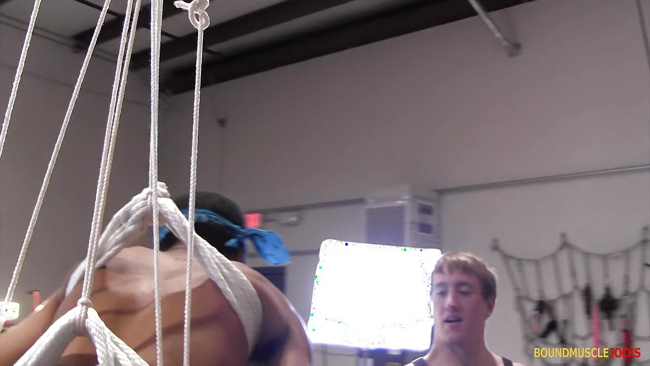 BoundMucleJocks: Kinky Dom Tommy Dean Wax Torments His Black Sub Damon
