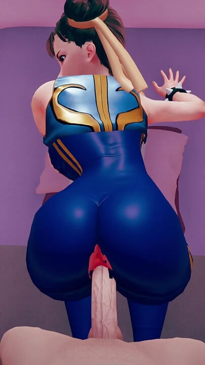 Chun Li lämnar det oskadliga för lite kul i doggy pov