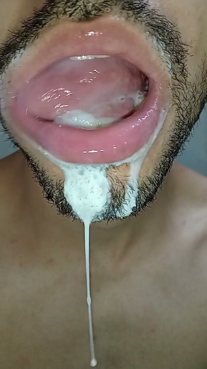 Cum in my mouth, play with your cum, and swallow it, sexy, femboy, trans, gay naughty, tongue, sloopy, six pack, fitness teen | Clip 1