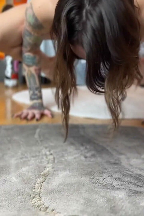 Pregnant and Hairy Stretching