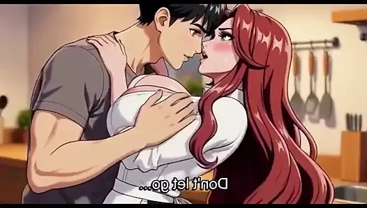 Stepmom teach stepson a special recipy in sexy style in kitchen