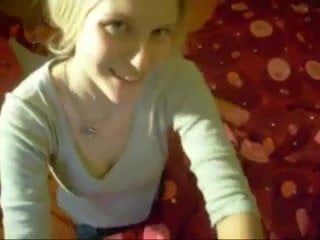 Blonde sucks cock like her life depends on it