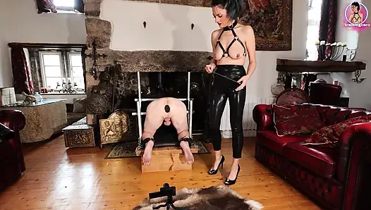 Training Zero Slave Whipped to Match my Lipstick Spanking Bondage BDSM