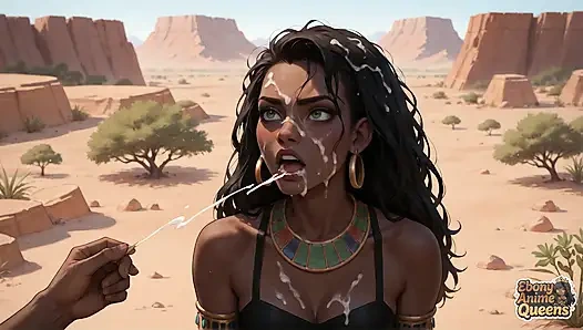 Höhepunkt in der wassergetränkten Wüste der Ebenholz-Königin: Geil, sexy ebenholzküken!