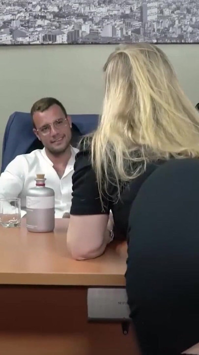 OldNanny - Glasses-Wearing MILF In Stockings Gets Pounded Hard On Office Desk | Clip 1