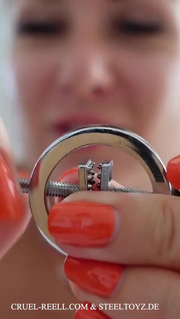 Powerful moment from "Screwable Nipple Clamps by Cruel Reell and Steeltoyz"