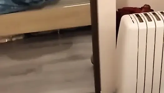 A Voyeuristic Stepmother in Tights Jerks off a Young Man and Receives His Sperm in Her Mouth.