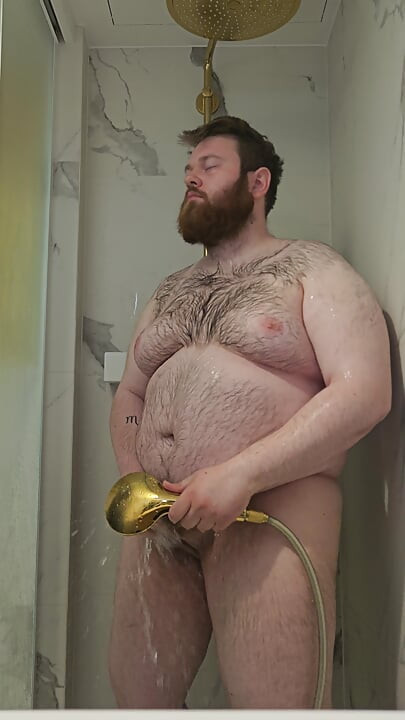 Chub showering in Poland