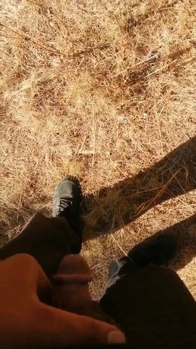 Peeing in forest