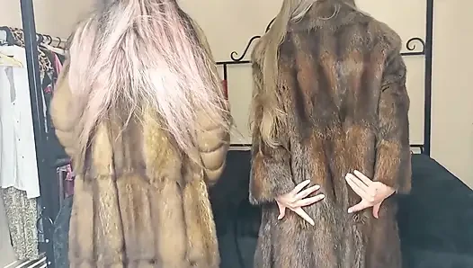 Samus kürk mantolu trans kız ladyboy kız arkadaşını miskrat kürk mantoyla sikiyor